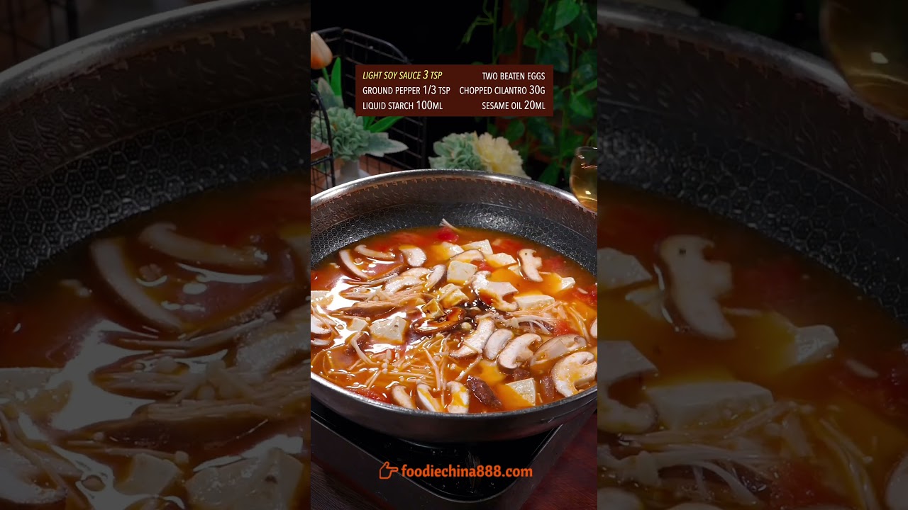 EASY CHINESE VEGETABLE SOUP RECIPE #recipe #cooking #chinesefood #soup #vegetables #tomato #mushroom
