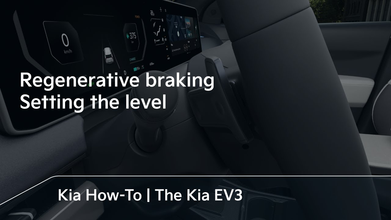 Regenerative braking - Setting the level | The Kia EV3