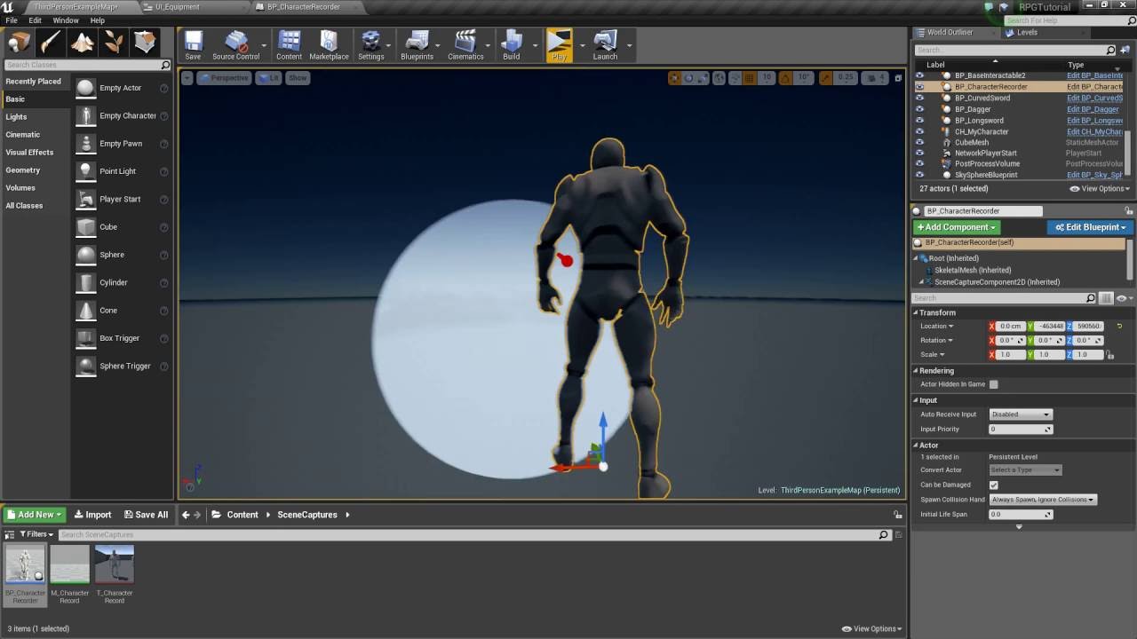 Unreal Engine 4 - Equipment System Part 4 - Live Character View (Part 19)