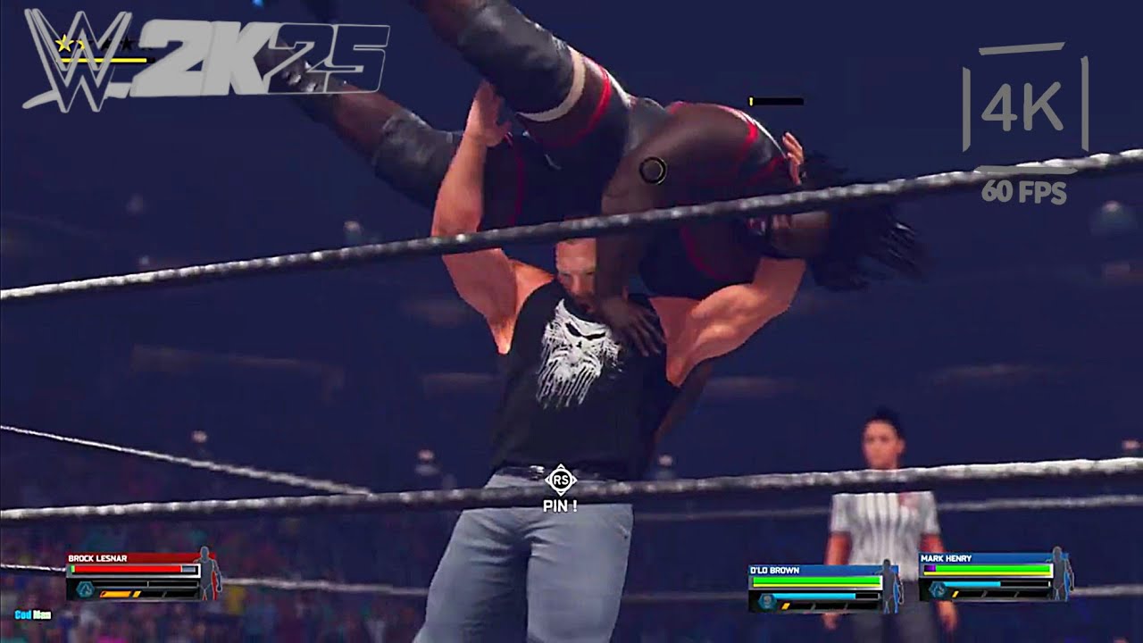 Wwe 2k25 | Brock Lesnar  vs Mark Henry & Dlo Brown | 1 vs 2 Handicap | 4k60Fps | ⭐⭐⭐ ⭐⭐