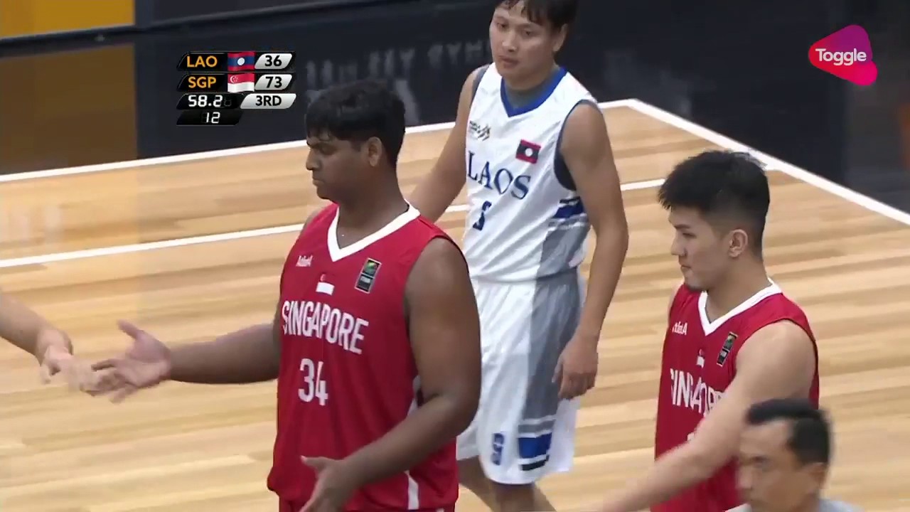 Lavin Raj - 17 Pts 12 Rebs - Double-Double Highlights | Singapore vs Laos |  2017 SEA Games