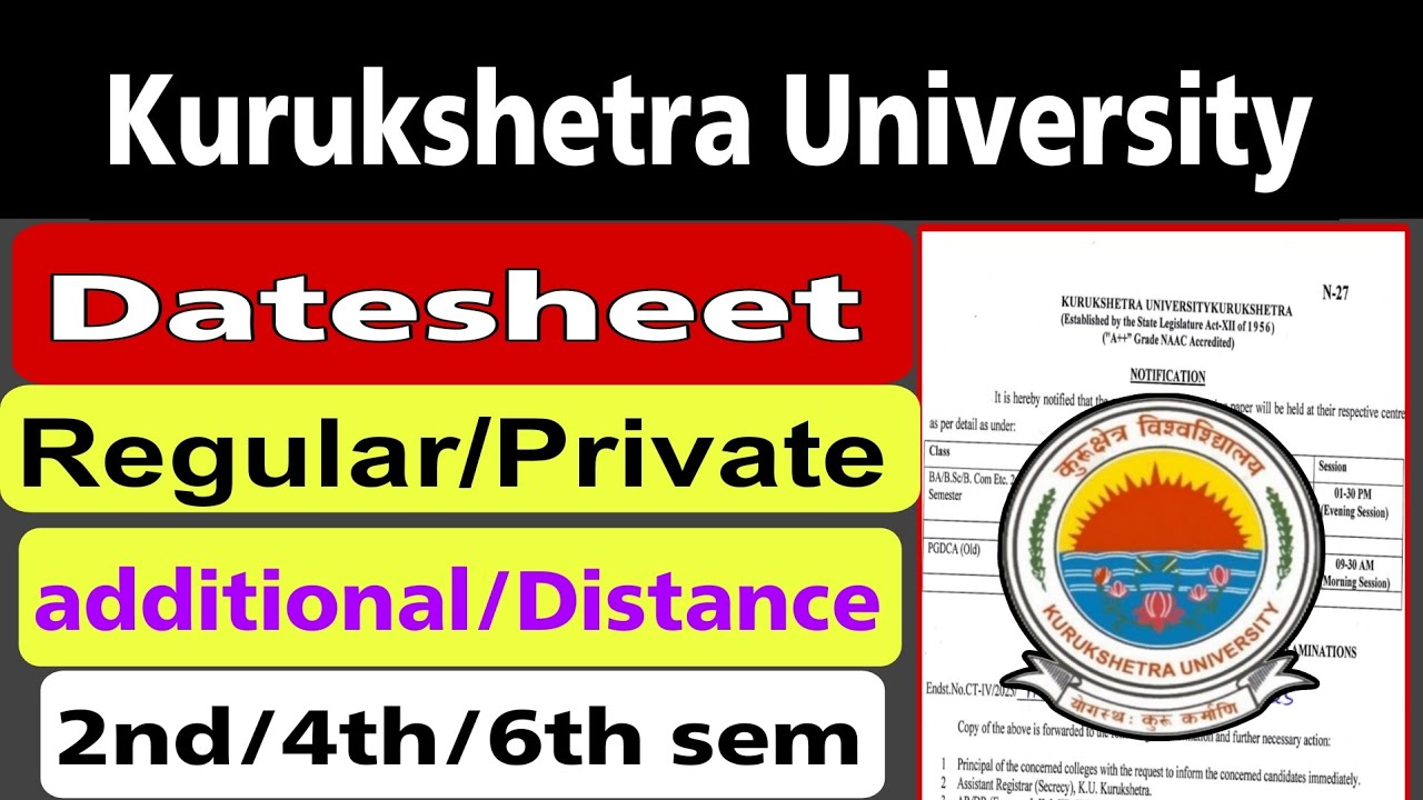 Kuk private datesheet, kuk distance datesheet, kuk university latest news today 23 may 2025