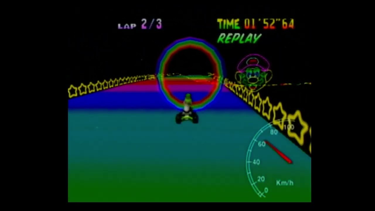 MK64 Time Trials Rainbow Road 3lap 5'08