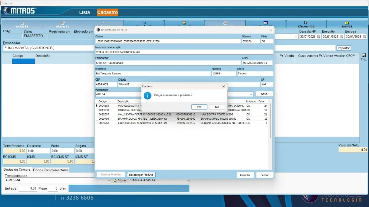 ENTRADA DE NOTAS VIA XML