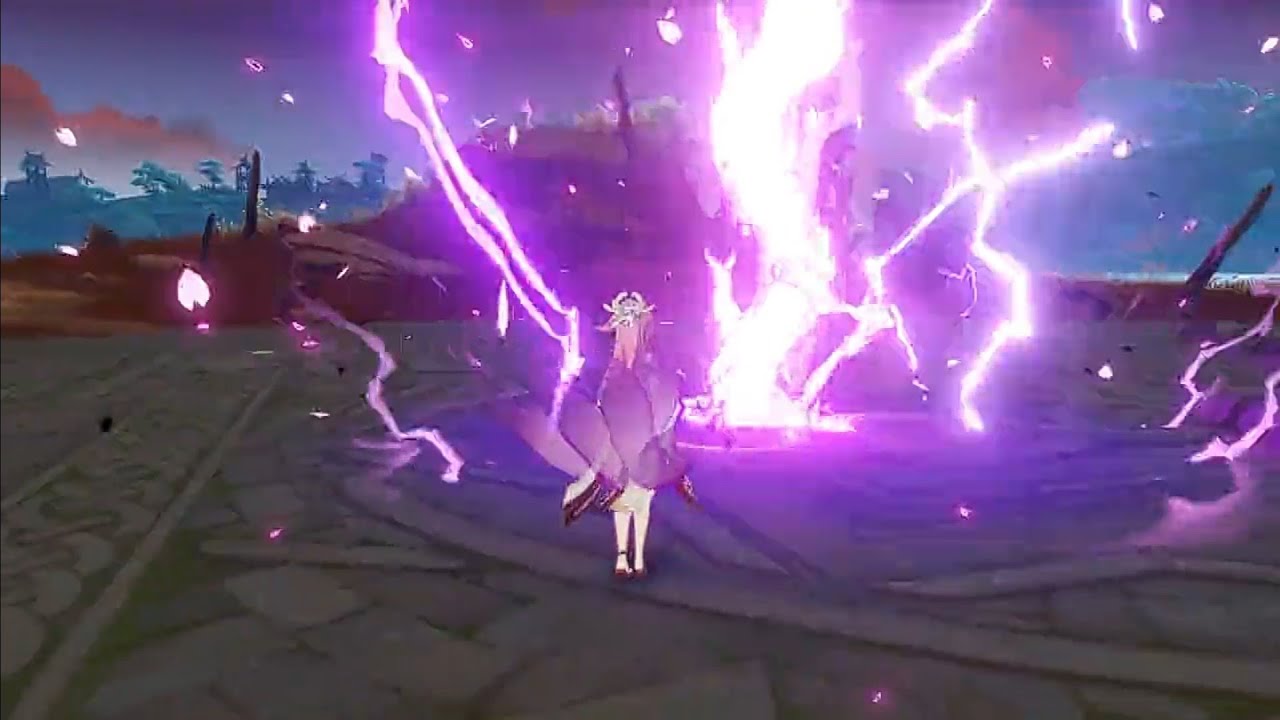 Yae Miko Gameplay showcase Idles and Burst E Skill - Genshin Impact 2.5 Yae Sakura