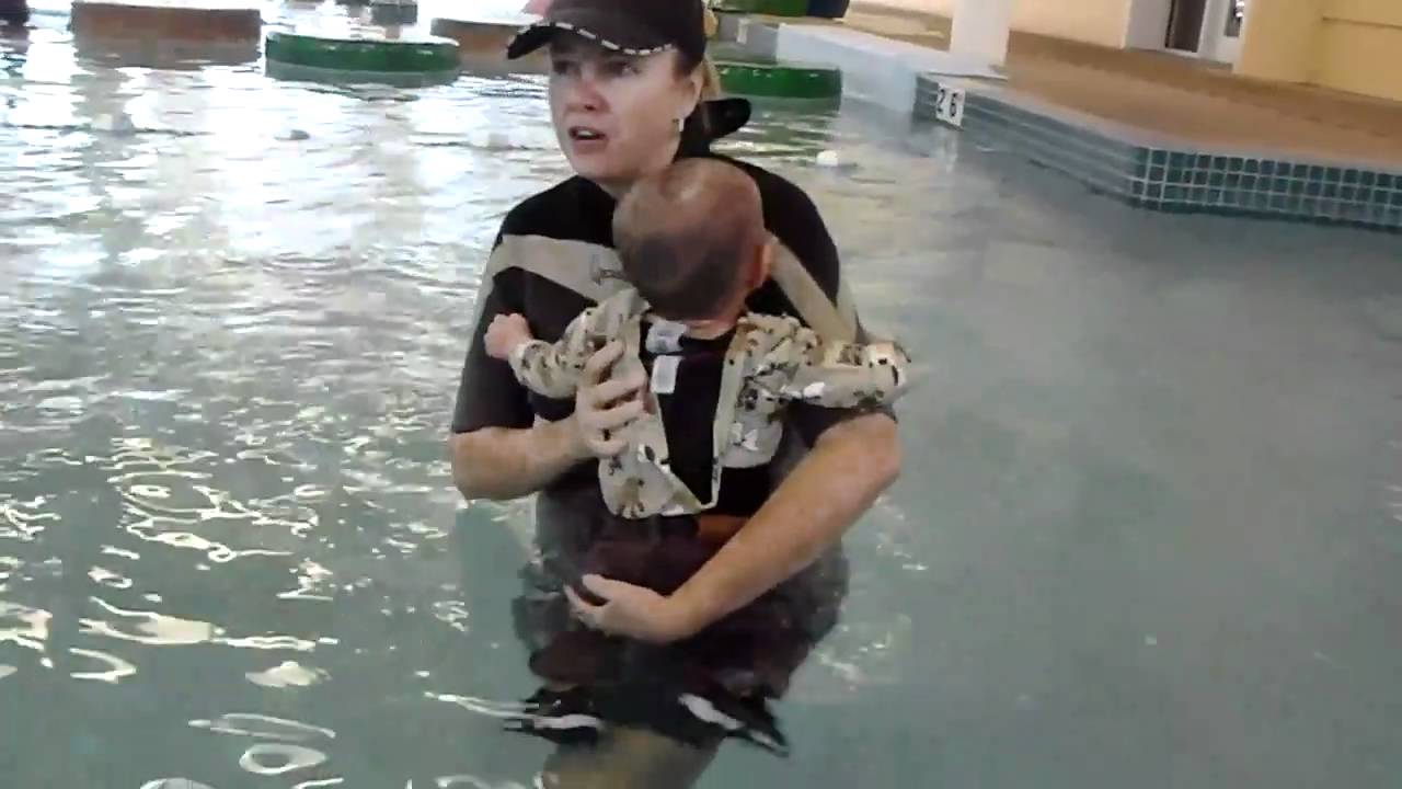 Christopher Infant Survival Swim Class fully clothed