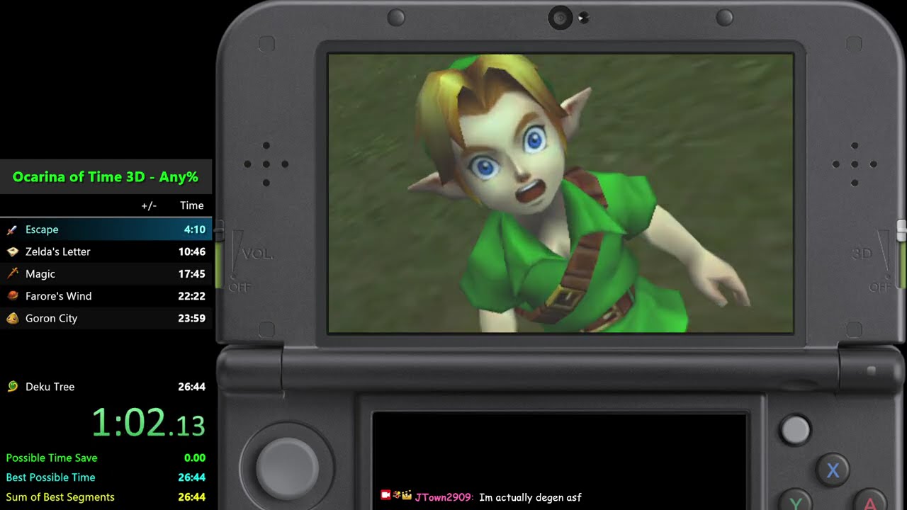 The Legend of Zelda: Ocarina of Time 3D - New 3DS XL - Any% in 27:27 by JTown2909