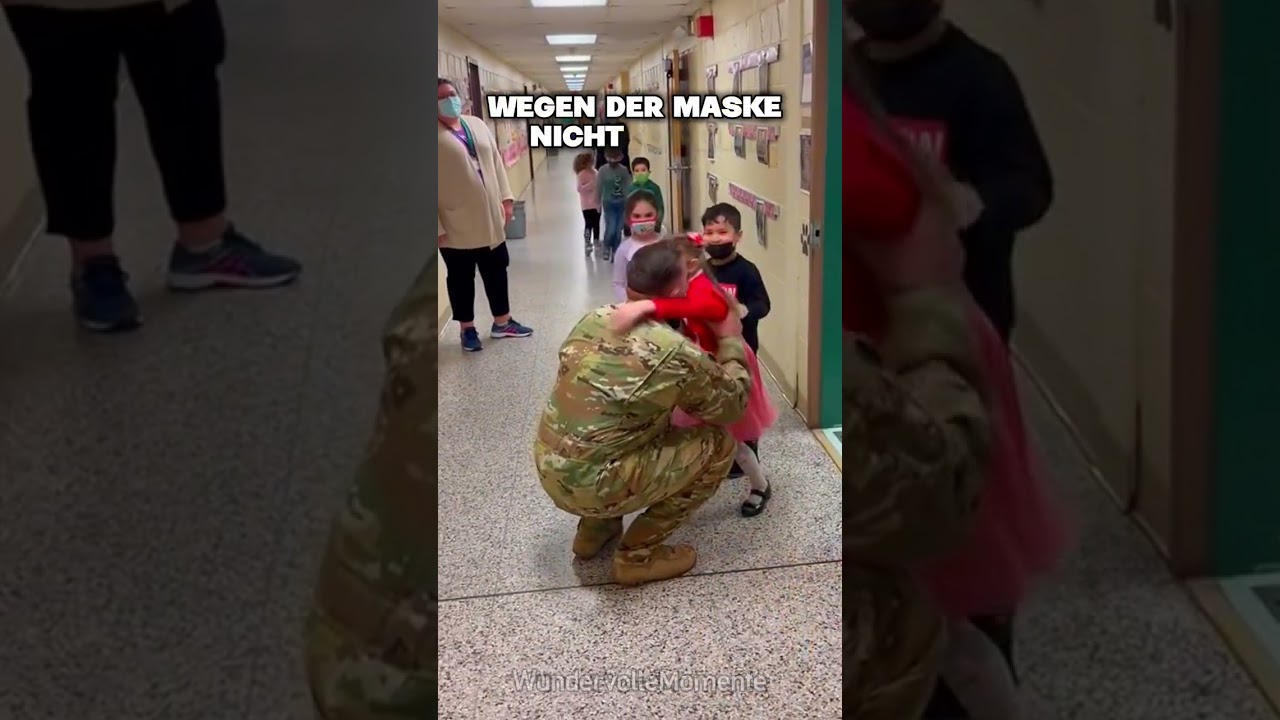 Dieser Vater kam aus dem Milit&auml;r zur&uuml;ck, um seine T&ouml;chter in der Schule zu &uuml;berraschen ❤️