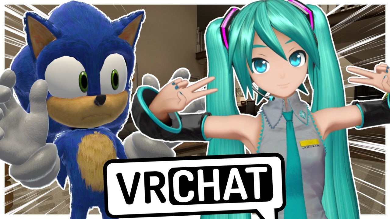 Movie Sonic Meets Hatsune Miku In VRCHAT?!