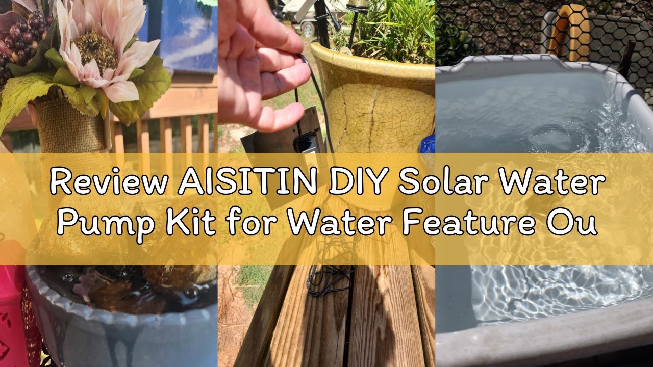 Review AISITIN DIY Solar Water Pump Kit for Water Feature Outdoor, Solar Powered Water Fountain Pump