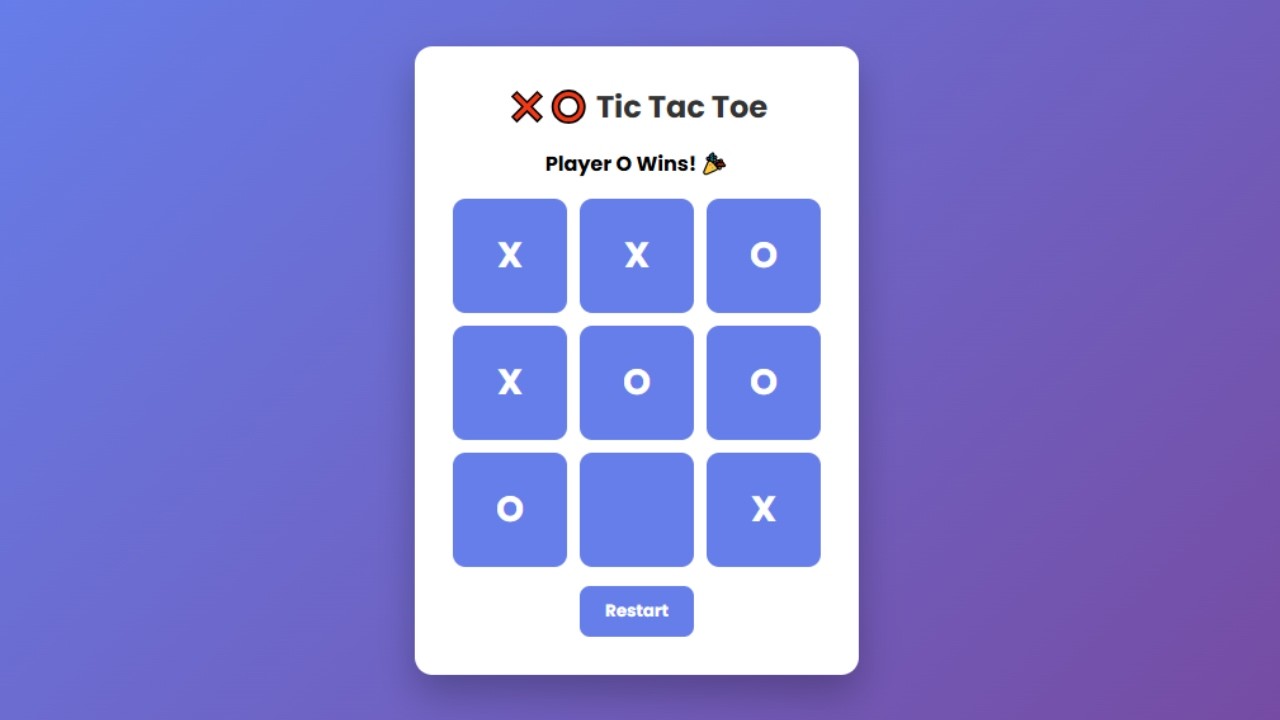 Build Tic Tac Toe Game Using HTML CSS JavaScript | Beginner JavaScript Project 🎮