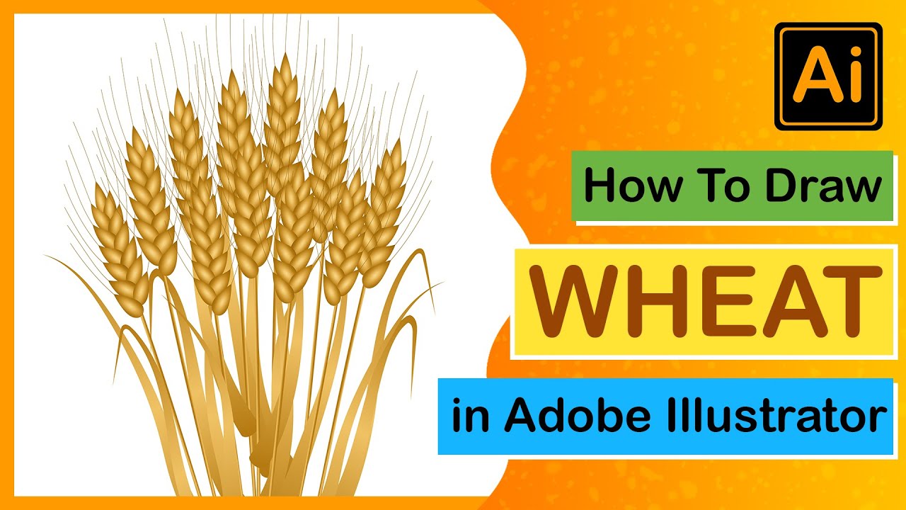 How to draw wheat in Adobe Illustrator.
