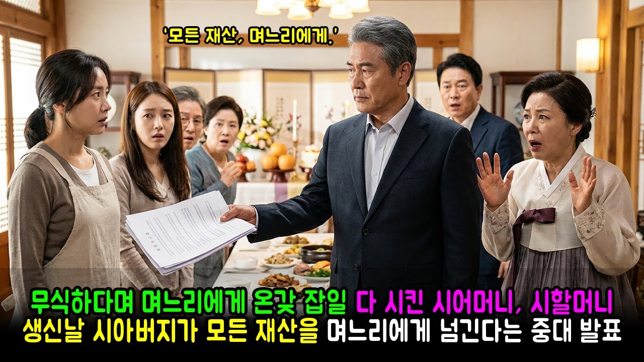 무식하다며 며느리에게 온갖 잡일 다 시킨 시어머니, 시할머니 생신날 시아버지가 모든 재산을 며느리에게 넘긴다는 중대 발표 | 반전사연 | 감동사연 | 노후사연 | 막장사연