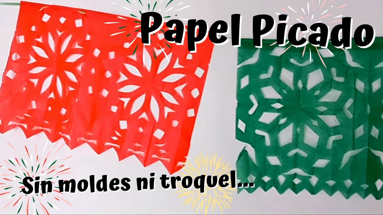 adornos de Papel para fiestas patrias Mexicanas🇲🇽 sin moldes/ papel picado para fiestas mexicanas.
