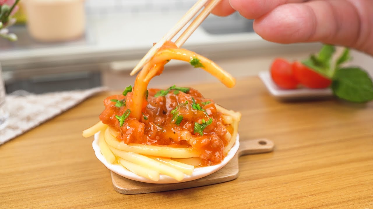 美味しくて本格なミニチュアスパゲッティのレシピ | Satisfying Miniature Cooking Spaghetti American Style Recipe | Chibisekai