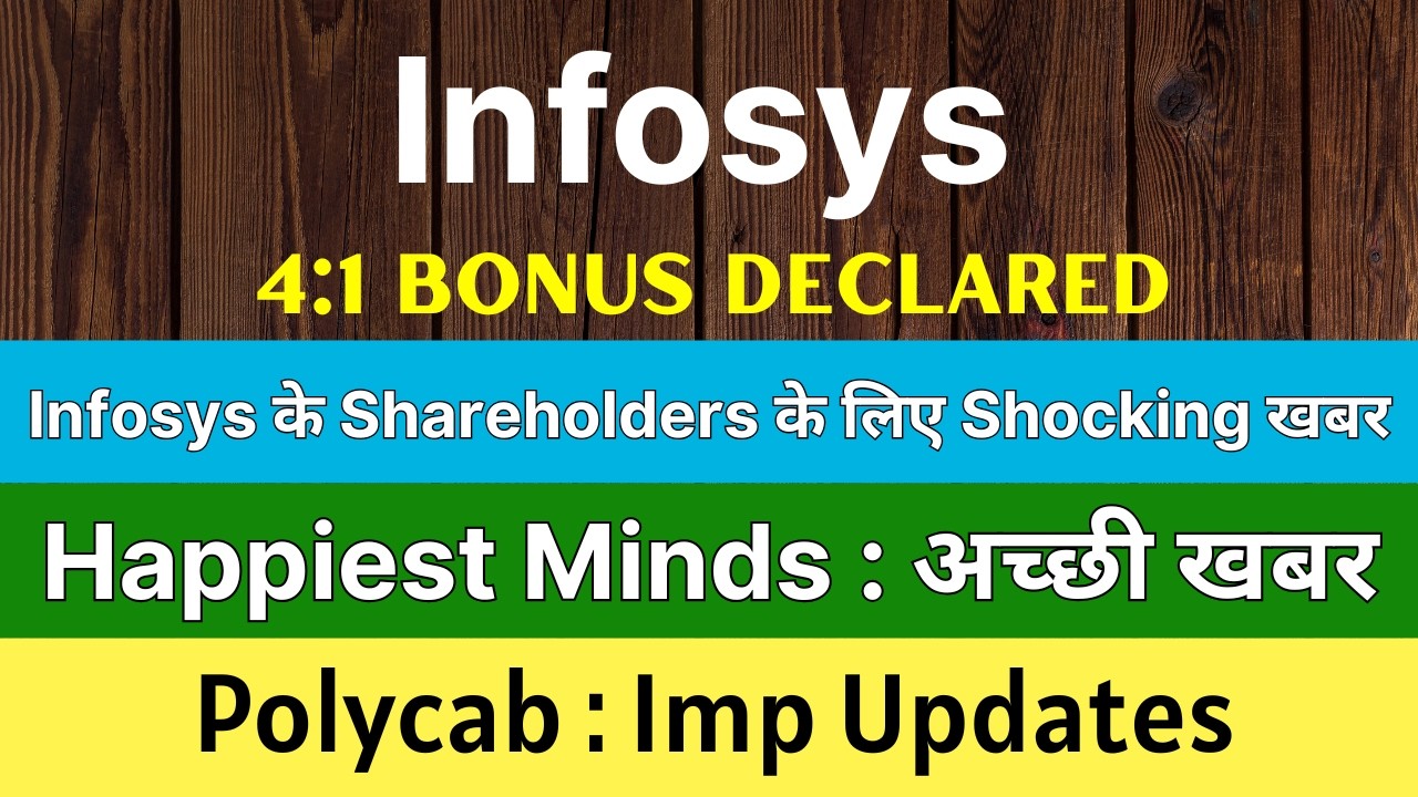 INFOSYS Share Latest News Today 🚨 4:1 BONUS DECLARED 🚨 HAPPIEST MINDS Latest News &bull; POLYCAB Share