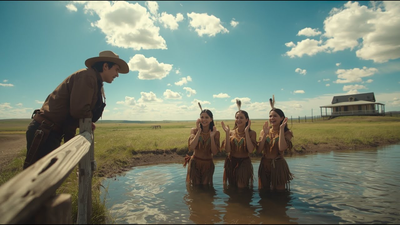He Bought a Ranch for $50 —Shocked to Find Three Apache Women Already girls bathing