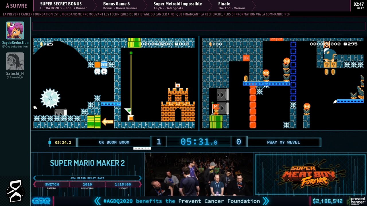 Super Mario Maker 2 (4v4 Blind Relay Race) [AGDQ2020]