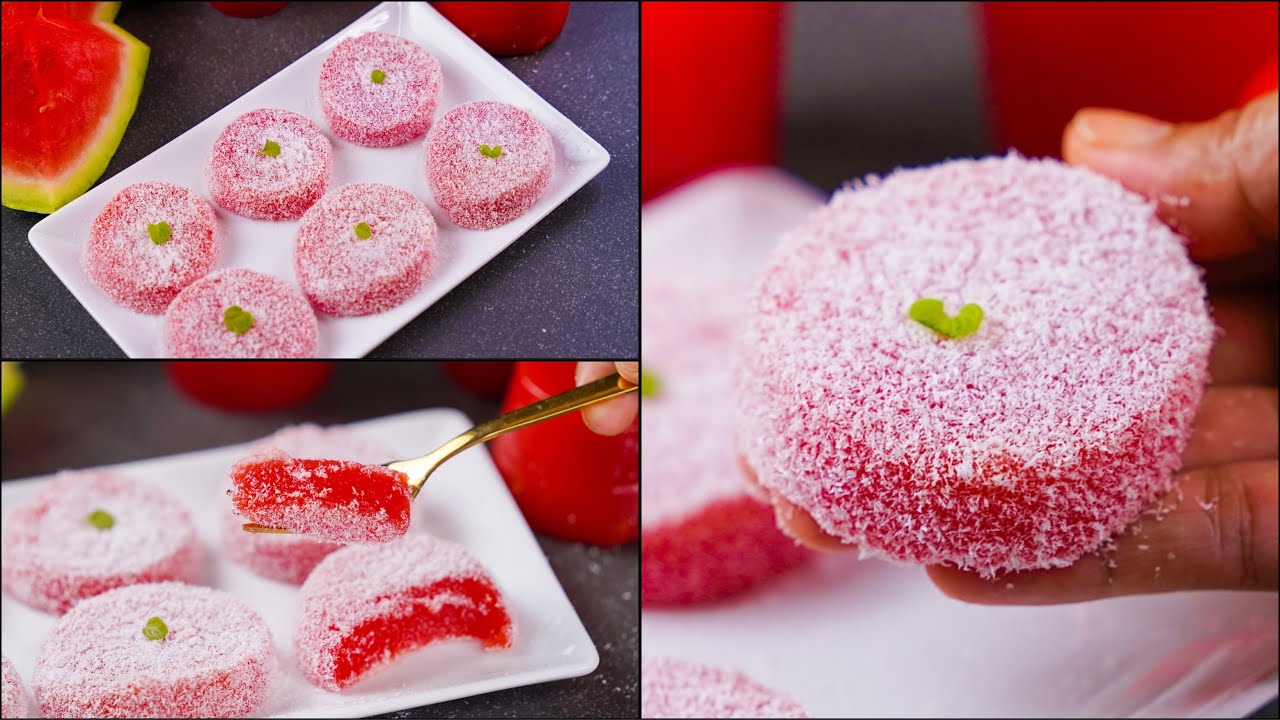 WATERMELON PUDDING DESSERT RECIPE | WATERMELON JELLY | WATERMELON DELIGHT | N'Oven
