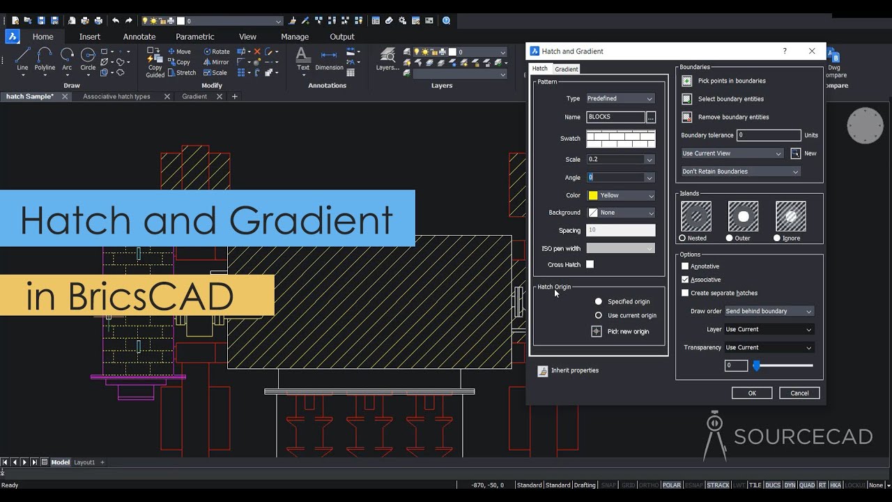All about Hatches and Gradient in BricsCAD