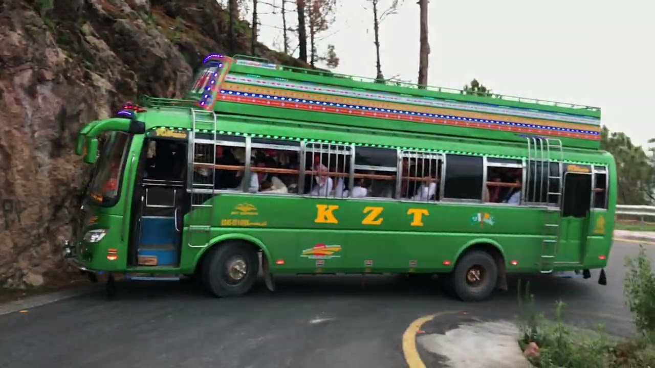 Beautiful Driving On High Mountains Of AJK Kashmir || KZT Transport || KZT Buses
