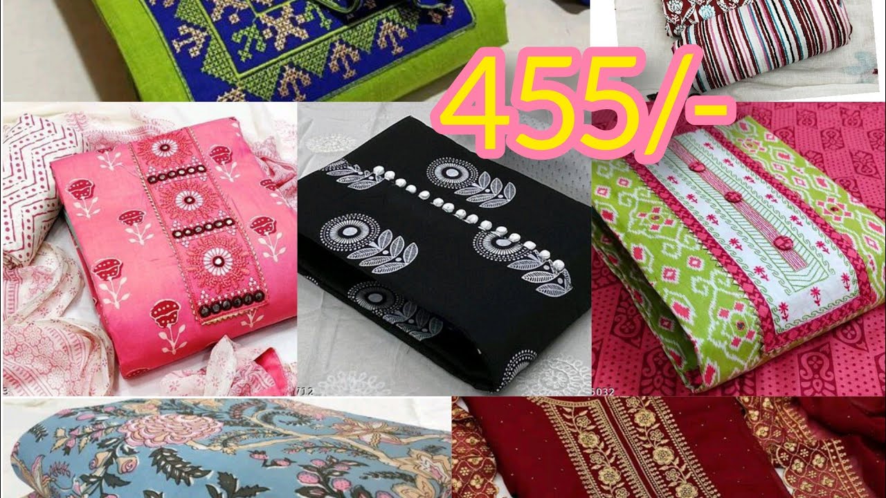 Buy online cotton(2.5mtr )dress Matetial