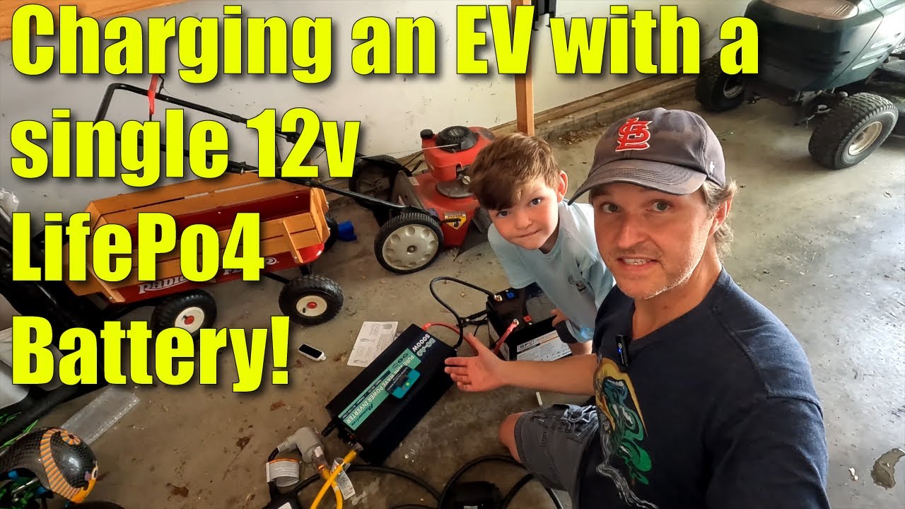 Emergency charging an Electric Vehicle with a single 12v Lifepo4 Battery!