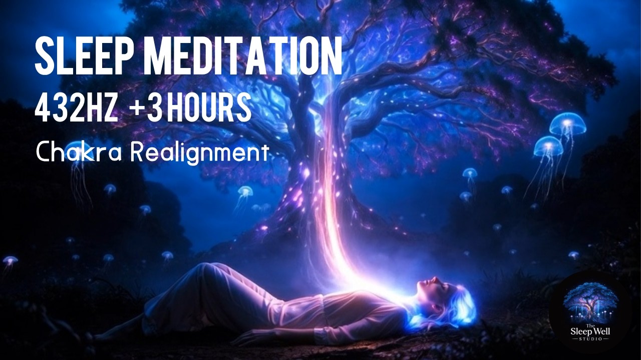 432Hz Spiritual Healing Sleep Meditation: 3 Hours Deep Rest & Chakra Realignment