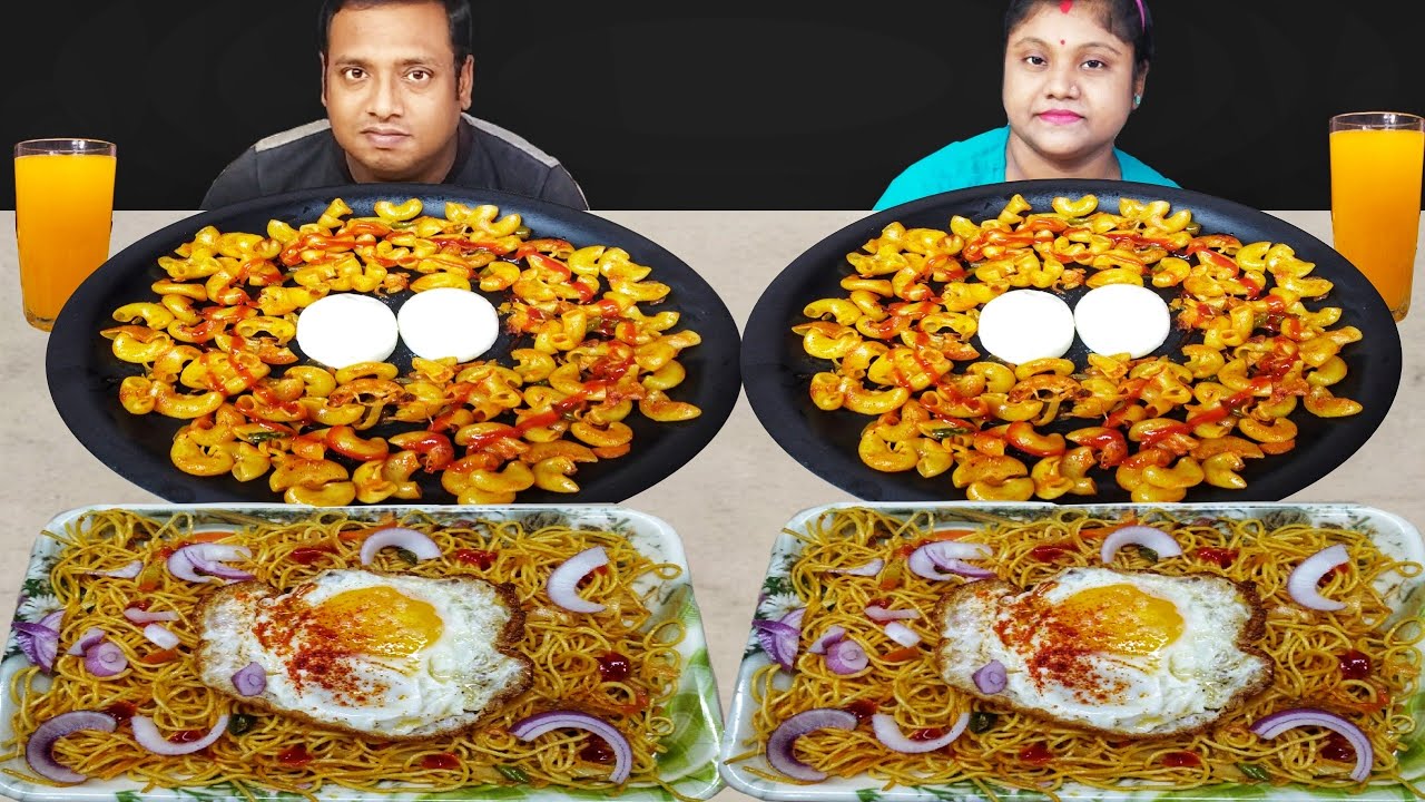 BOIL EGG MACARONI PASTA EGG POUCH CHOWMIN NOODLES EATING CHALLENGE // food family blogs