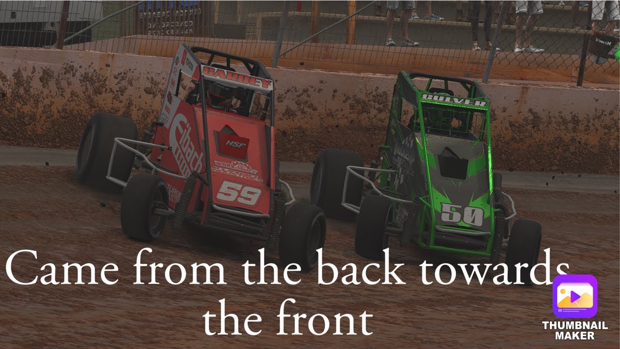 Iracing dirt midget full race at millbridge with In car camera. Crazy fight back to the front