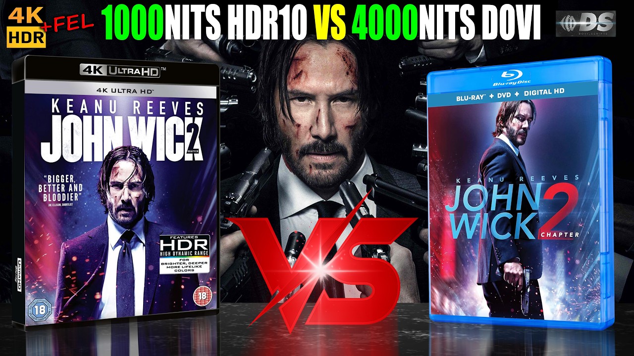 4000 nits Dolby Vision vs 1000 nits HDR vs 100 nits SDR REVIEW  | John Wick Chapter 2 2017