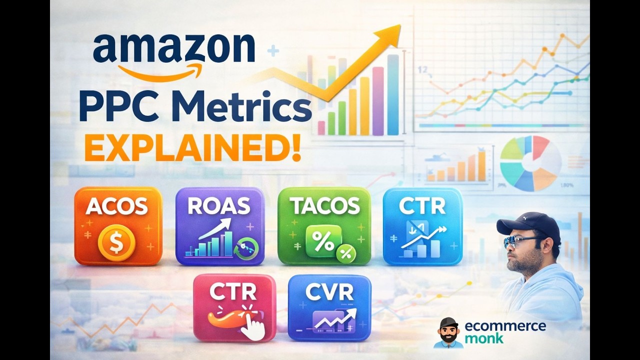 Amazon PPC Metrics Explained | ACOS, ROAS, TACOS, CTR, CVR, CPA | Amazon Ads Tutorial | Barun Jha