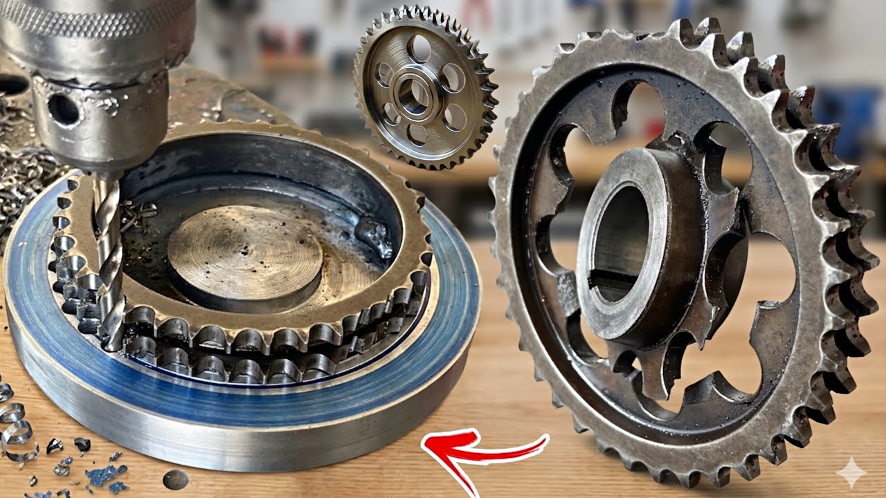 He Didn't Repair It... He BUILT a New Dubble Chain  Gear on a Lathe! Mind-Blowing Technique!