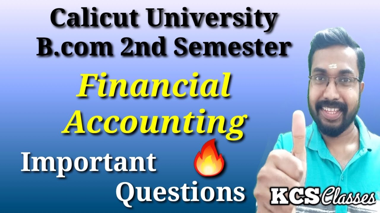 Financial Accounting|Important Questions|Calicut University Bcom 2nd Semester