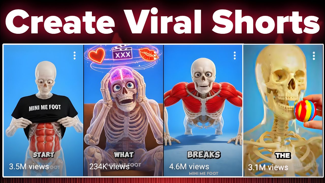 Create Viral Skeleton Science Facts Shorts with AI 🦴🤖 | Anatomy Videos That Go Viral in 2026 🚀