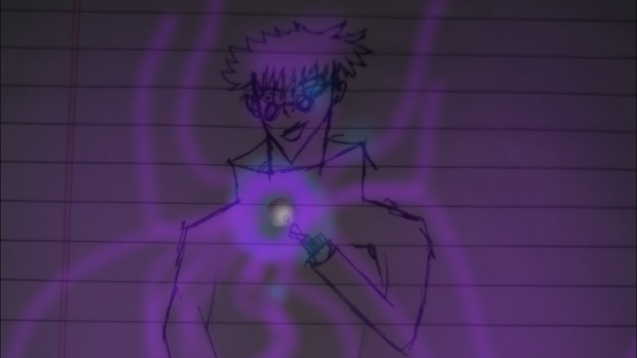 Gojo drawing with a pen 🖊️