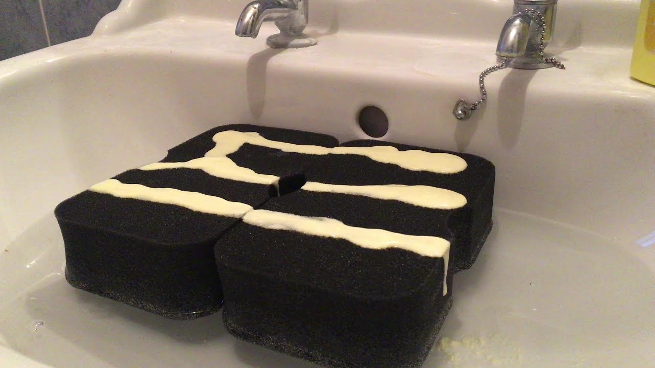 ASMR cif on black car sponges!