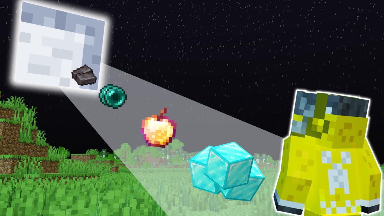 Minecraft Manhunt, But The Moon Drops OP Items...