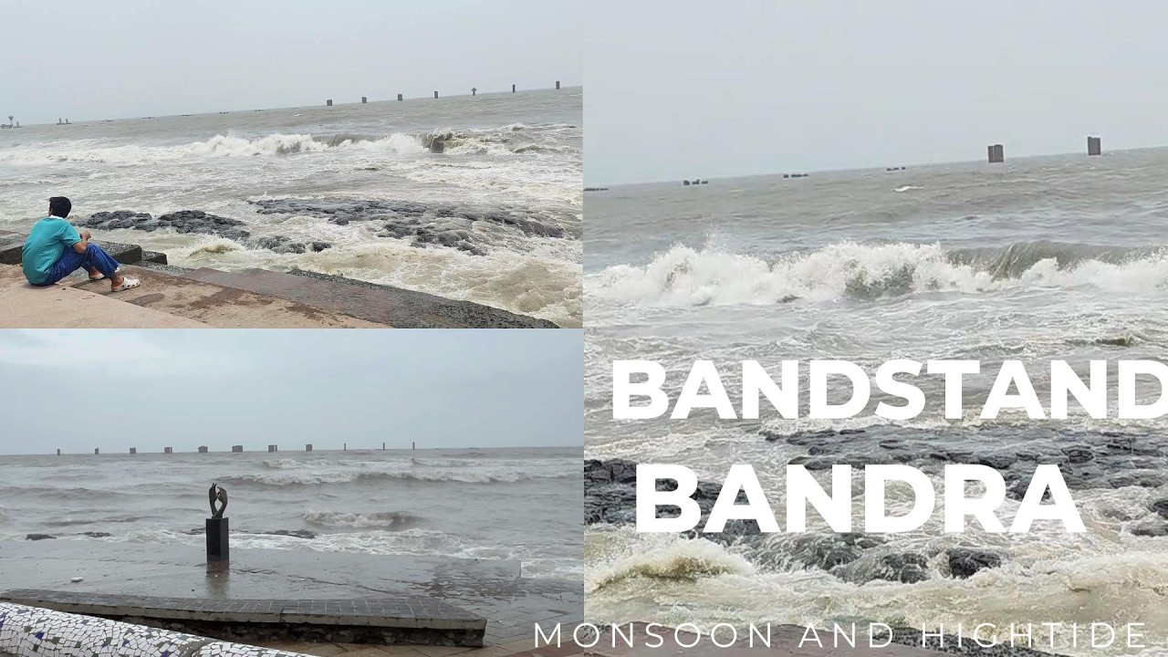 Heavy Rain in Bandra Bandstand Mumbai 🌧️ | Monsoon Vibes & Flooded Streets | Walking Tour 4K