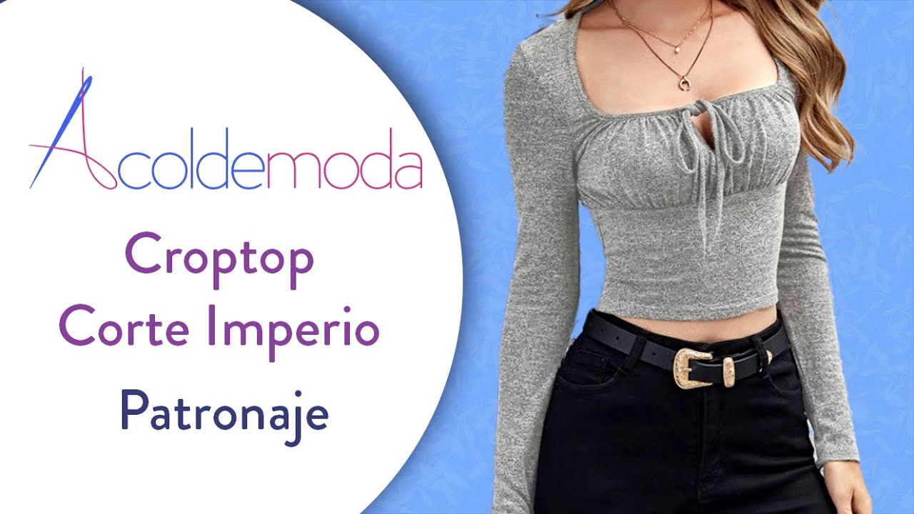 Patronaje de CROP TOP CORTE IMPERIO - DIY - Paso a Paso