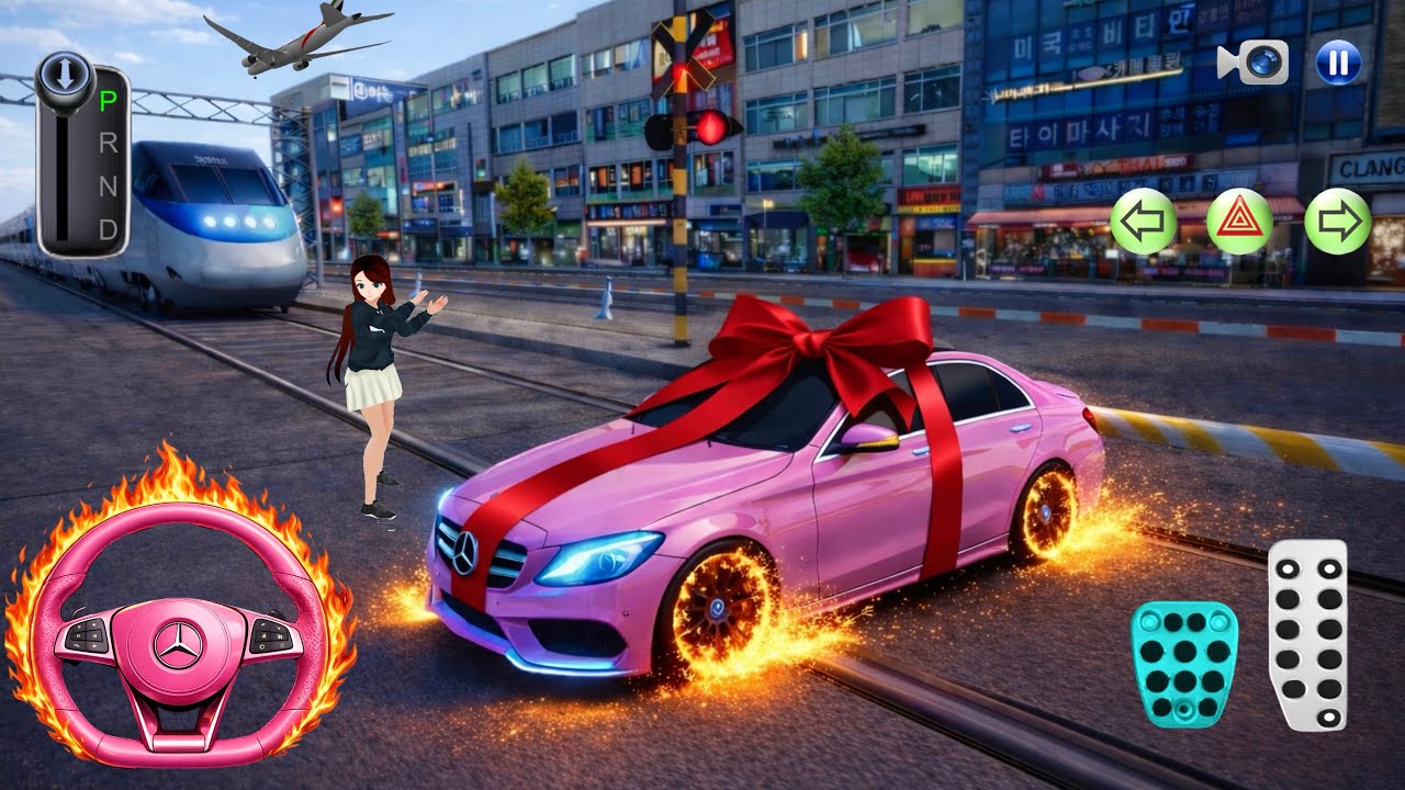 Pink Mercedes-Benz C-Class in Apartment Area gift 🎁 - 3d Driving Class android game play || Car Game