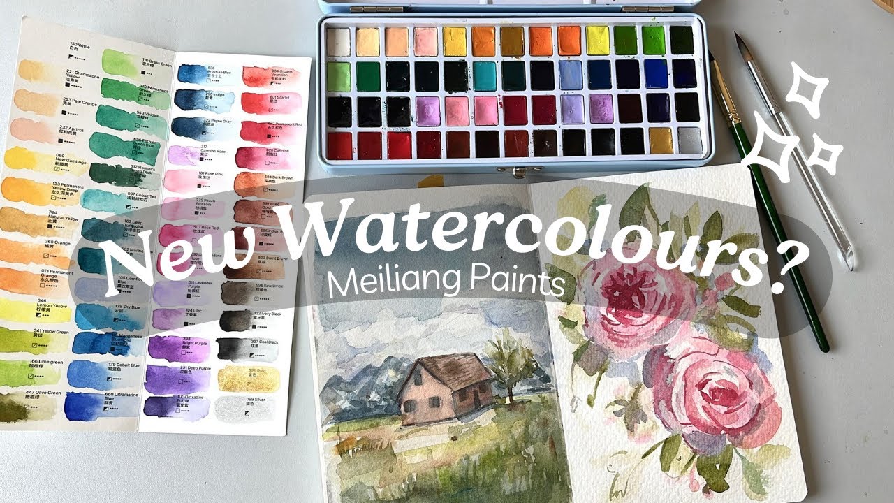 Trying out new watercolours! ✧ Relaxing painting ✧ Meiliang 52 Colours Review