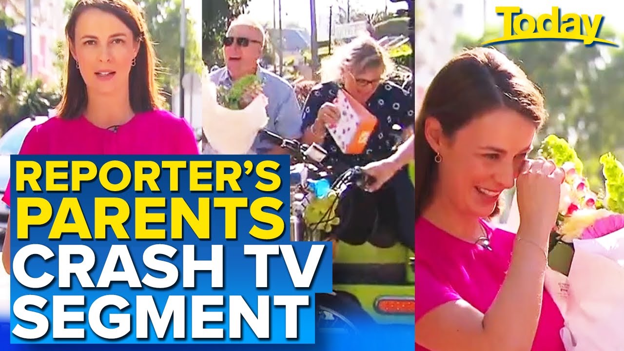 Reporter's parents crash live TV segment | Today Show Australia