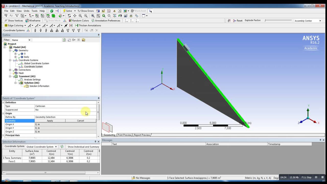 Ansys Workbench 16.2 - Classical Mechanics #1. Відеорозв'язник з теоретичної механіки