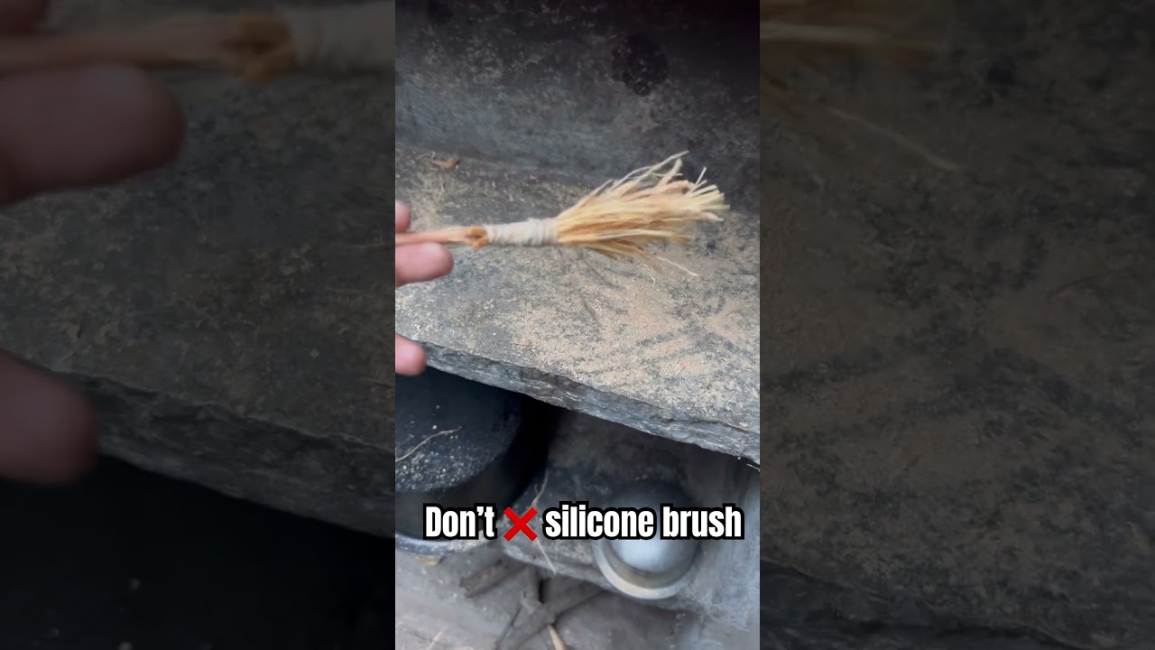 Home-made natural brush, Don’t use silicone brush ❌ 