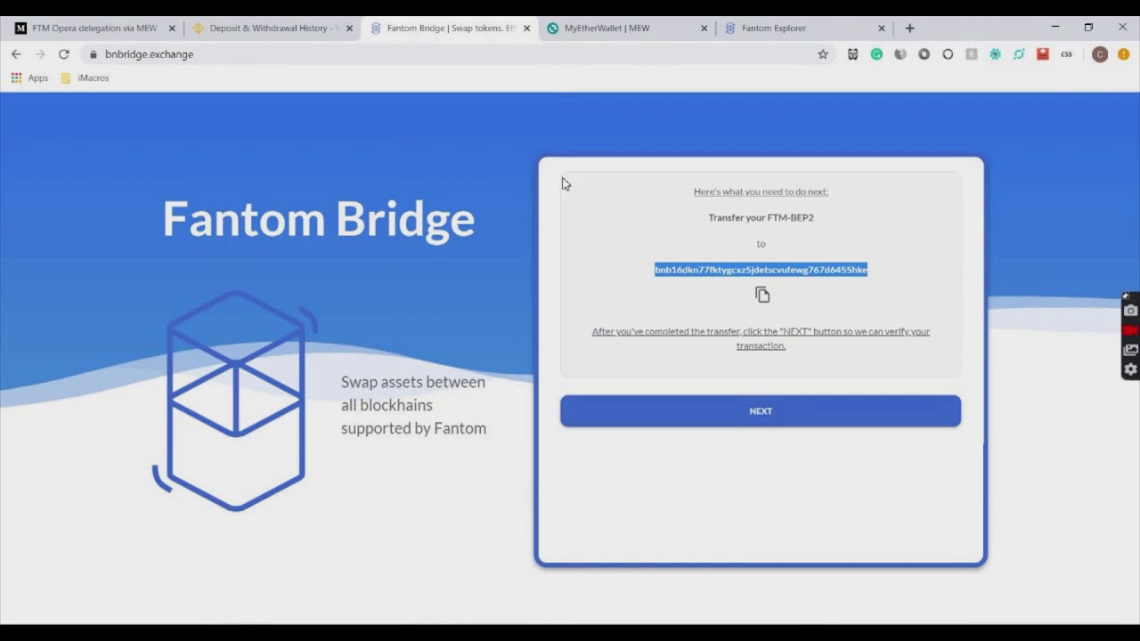 Как делегировать FTM в Opera через MEW