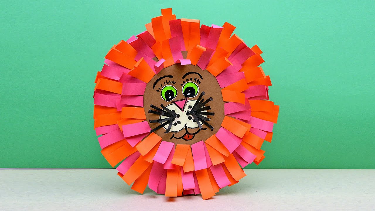 How to make lion puppet with paper. Easy hand puppet making with paper