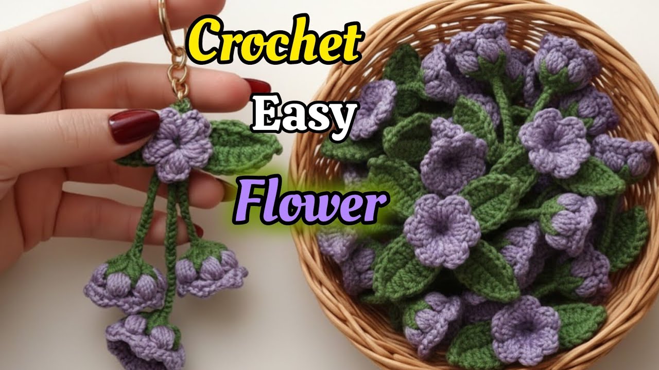 How to Crochet Easy Flower Charms!🌷Stunning Calla Lily Pattern for Beginners.#crochet #diy#yarn