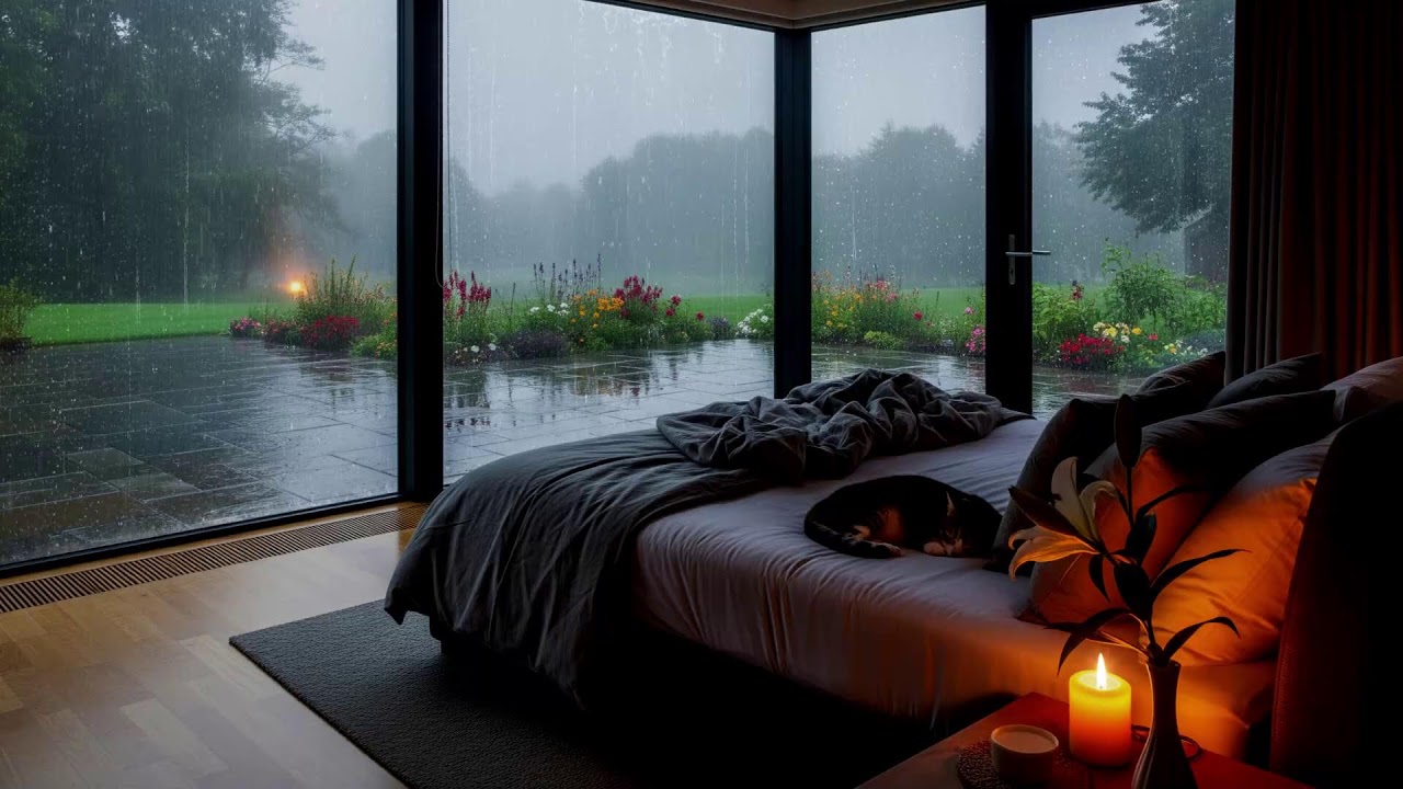 Gentle Rain in a Cozy Bedroom 🛏️ Sleep Instantly | Deep Sleep & Relaxation