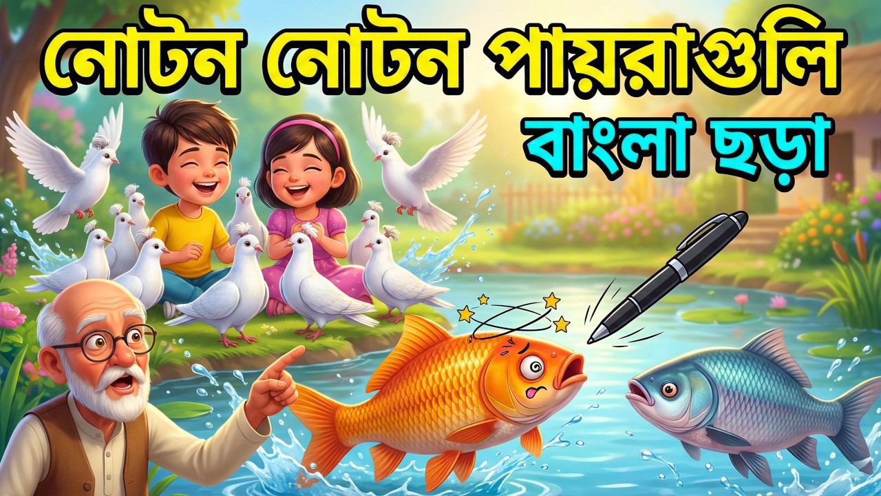 নোটন নোটন পায়রাগুলি | Noton Noton Payraguli | মজার বাংলা ছড়া ও 3D কার্টুন | Bangla Rhymes for Kids